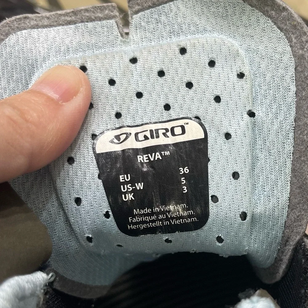 Giro Reva Womens Size 5 Khaki Brown Tan Blue Mountain Cycling Shoes‎ SB2